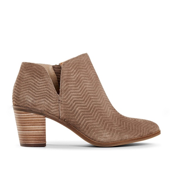 Lucky Brand PARNESA ankle booties tan brown textured chunky block heel size 8M - Picture 1 of 10